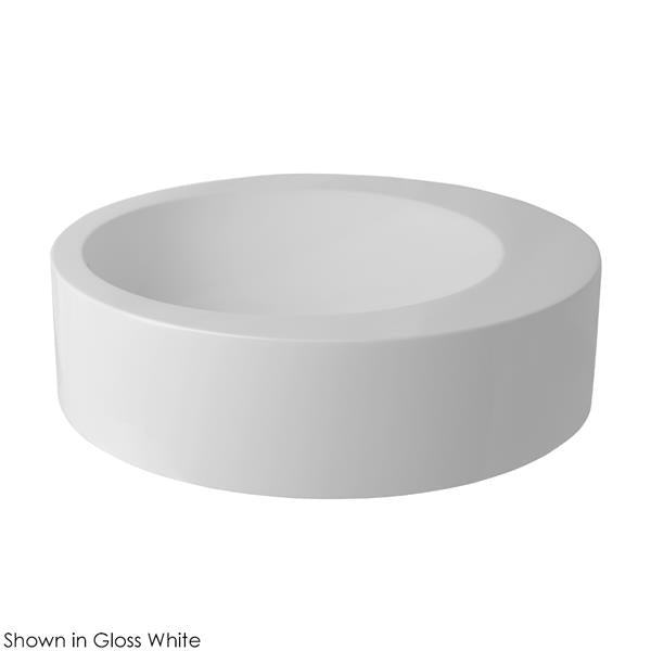 Lacava - La Scala Round Solid Surface Vessel Washbasin With Overflow And Decorative Drain Cover (Drain Not Included), Finished Back.