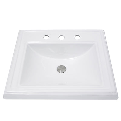 Nantucket Sinks - 23 Inch Rectangular Drop-In Ceramic Vanity Sink DI-2418-R8