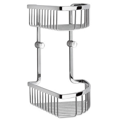 Smedbo - Sideline Corner Shower Basket, Double, Polished Chrome, Height 295 Mm