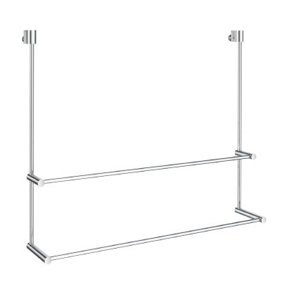 Smedbo - Sideline Double Towel Rail For Glass Shower Panel In Polished Chrome