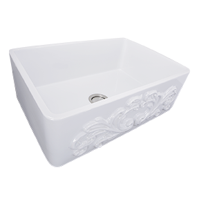 Nantucket Sinks - 30-Inch Farmhouse Fireclay Sink with Filigree Apron