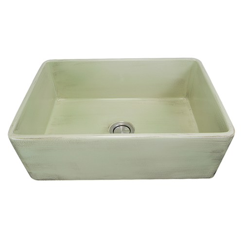 Nantucket Sinks - 30-Inch Farmhouse Fireclay Sink with Shabby Green Finish