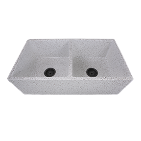 Nantucket Sinks - Double Bowl Farmhouse Fireclay Sink with Pietra Sarda Finish