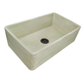 Nantucket Sinks - 33-Inch Farmhouse Fireclay Sink with Shabby Green Finish