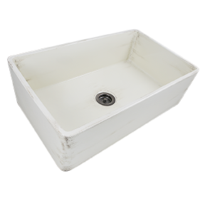 Nantucket Sinks - 33-Inch Farmhouse Fireclay Sink with Shabby Straw Finish