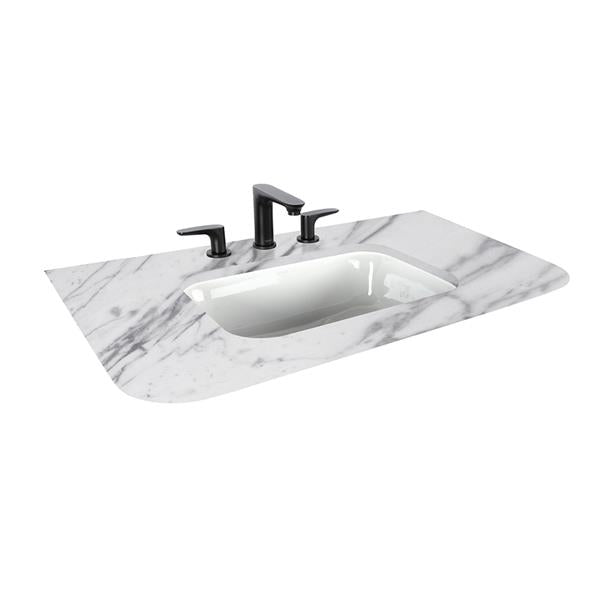 Lacava - Flutti Countertop For Vanity Flt-W-36 With A Cut-Out For Sink H270. W:36 Inch X D:22 Inch.