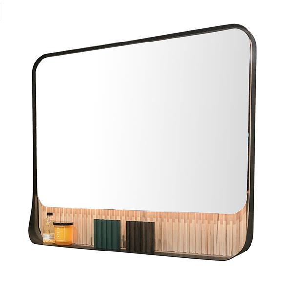 Lacava - Flutti Wall Hung Mirror With Metal Frame Surround/Shelf And Fluted Detailing