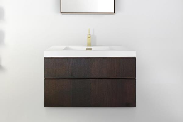 Wetstyle - Frame Linea Metro Serie - Vanity Wall-Mount 36 X 18 - 2 Drawers, Horse Shoe Drawers
