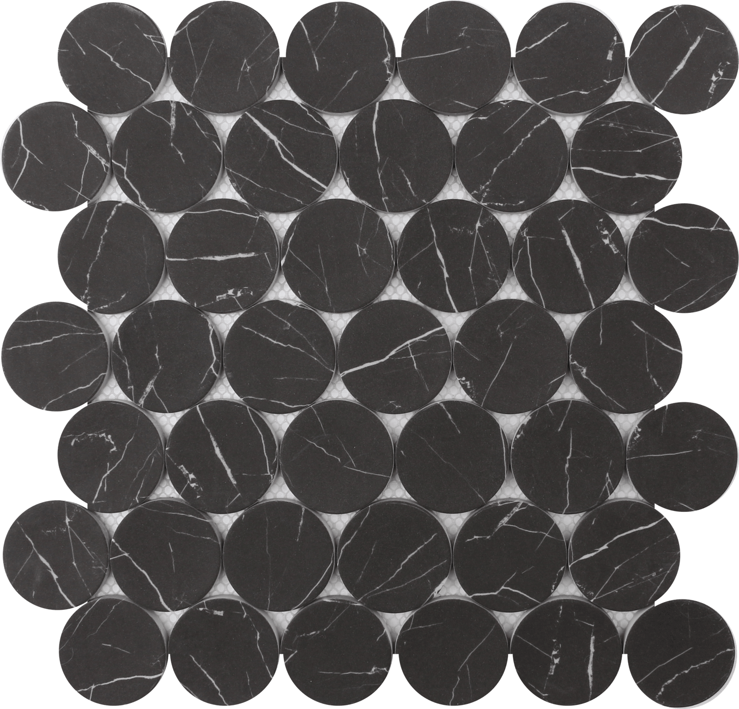 Roca Tile - Nero Marquina Dots 12 x 12 Mosaic