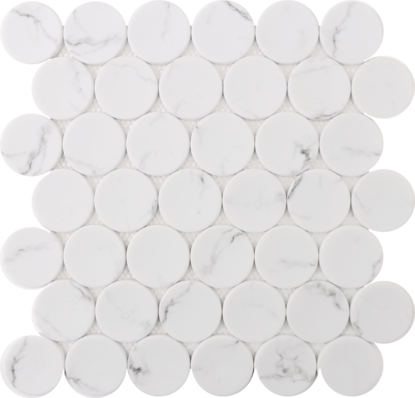 Roca Tile - White Statuary Dots 12 x 12 Mosaic