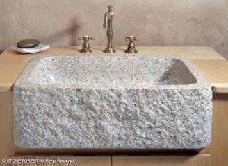 Stone Forest - Chiseled Apron Farmhouse Sink - Black Granite