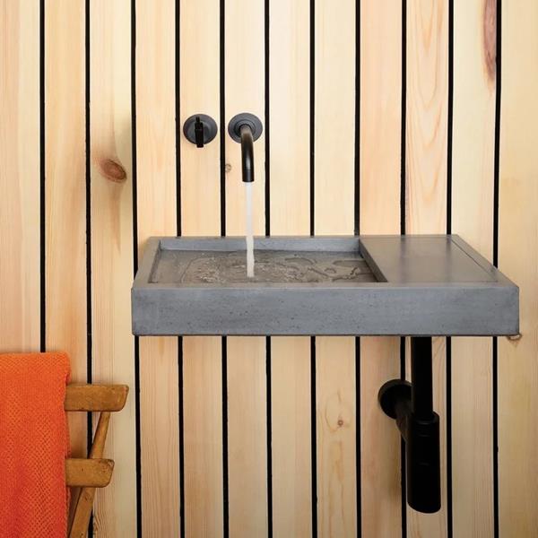 Kast - Flor Mini Countertop/Wall Mount Basin, 20-7/8 x 10-5/8 Inch, LH Bowl, Includes Wall Brackets