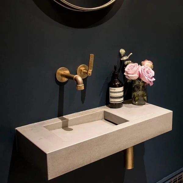 Kast - Flor Mini Concrete Wall Hung Basin - Left-hand basin