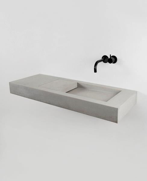Kast - Flor Countertop/Wall Mount Basin, 39-3/8 x 13-3/4 Inch, RH Bowl, Includes Wall Brackets