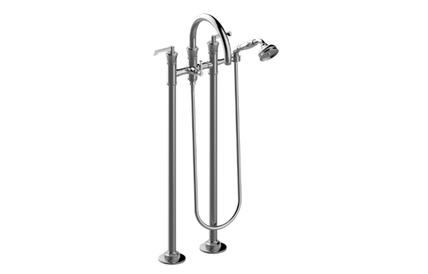 Graff - Vignola Floor-Mounted Tub Filler Lever Handles Marble Insert