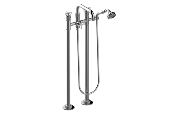 Graff - Vignola Floor-Mounted Tub Filler Cross Handles Marble Insert