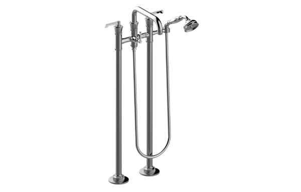 Graff - Vignola Floor-Mounted Tub Filler Lever Handles Marble Insert