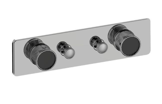 Graff - Riva Traditional 2-Button Split Knob Oblique Knurl Horizontal Trim