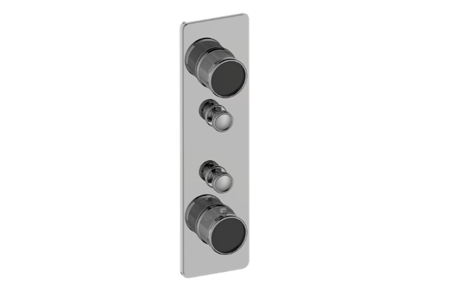 Graff - Riva Traditional 2-Button Split Knob Diamond Knurl Vertical Trim