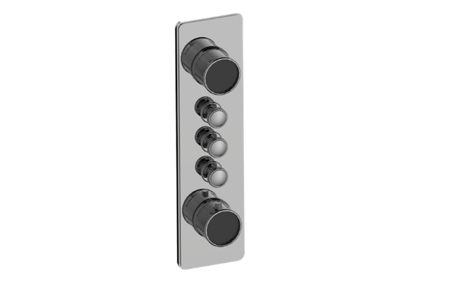Graff - Riva Traditional 3-Button Split Knob Fluted Knurl Vertical Trim