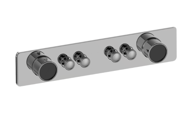 Graff - Riva Traditional 4-Button Split Knob Horizontal Trim