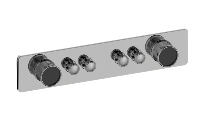 Graff - Riva Traditional 4-Button Split Knob Oblique Knurl Horizontal Trim