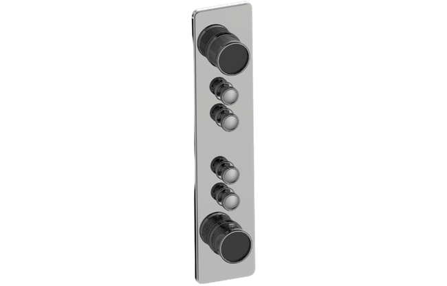 Graff - Riva Traditional 4-Button Split Knob Diamond Knurl Vertical Trim