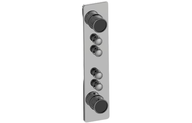 Graff - Riva Traditional 4-Button Split Knob Fluted Knurl Vertical Trim