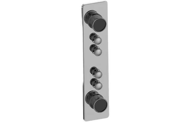 Graff - Riva Traditional 4-Button Split Knob Oblique Knurl Vertical Trim