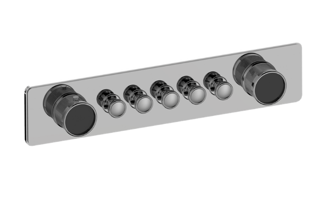 Graff - Riva Traditional 5-Button Split Knob Diamond Knurl Horizontal Trim