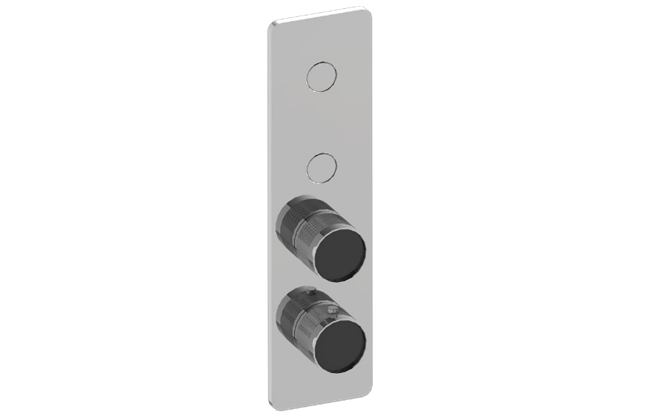 Graff - Riva Contemporary 2-Button Paired Knob Diamond Knurl Vertical Trim