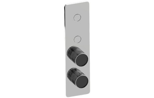 Graff - Riva Contemporary 2-Button Paired Knob Oblique Knurl Vertical Trim