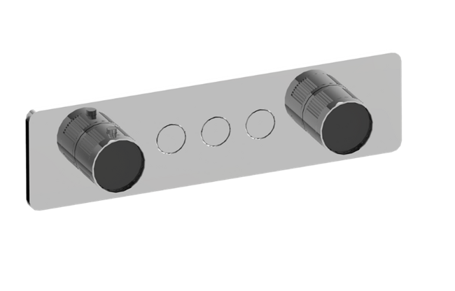 Graff - Riva Contemporary 3-Button Split Knob Fluted Knurl Horizontal Trim
