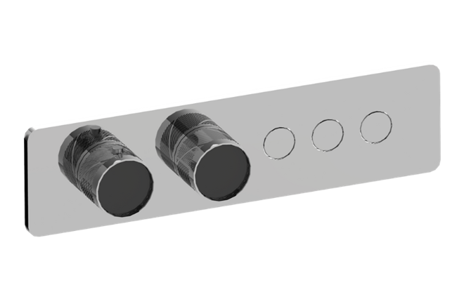 Graff - Riva Contemporary 3-Button Paired Knob Oblique Knurl Horizontal Trim