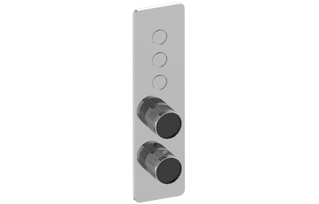 Graff - Riva Contemporary 3-Button Paired Knob Diamond Knurl Vertical Trim