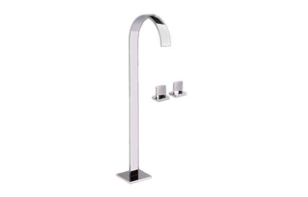 Graff - Sade Floor-Mounted Vessel Filler w/Deck-Mounted Handles