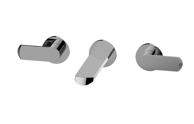 Graff - Phase Three-Hole Wall-Mounted Tub Filler with 7-5/18 Inch spout - Trim Only