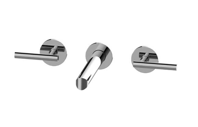 Graff - Terra Three-Hole Wall-Mounted Tub Filler with 7-1/2 Inch spout - Trim Only