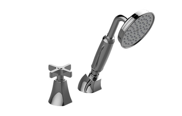 Graff - Finezza DUE Deck-Mounted Handshower & Diverter Set w/Cross Handle - Trim Only