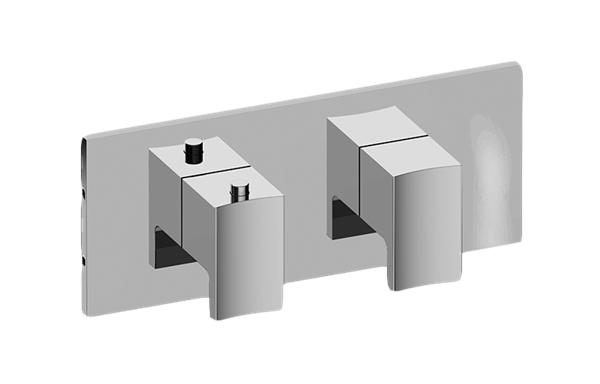 Graff - Sade/Targa Square M-Series Valve Trim with Two Handles (Horizontal Orientation)