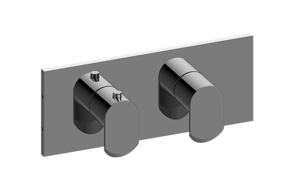 Graff - Phase Square M-Series Valve Trim with Two Handles (Horizontal Orientation)