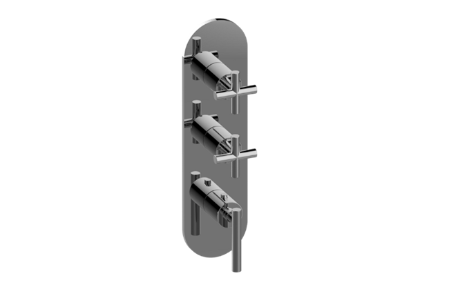 Graff - M.E./Terra Round M-Series Valve Trim with Three Handles