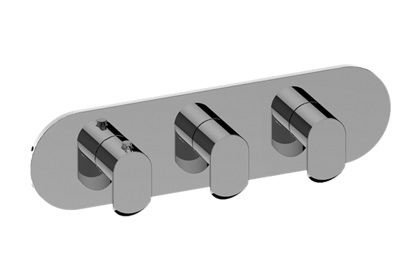 Graff - Phase Round M-Series Valve Trim with Three Handles (Horizontal Orientation)