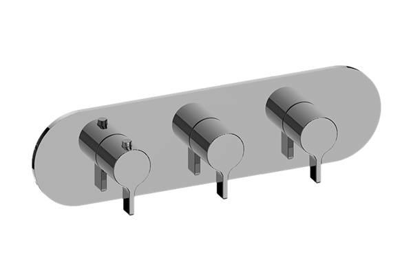 Graff - Terra Round M-Series Valve Trim with Three Handles (Horizontal Orientation)