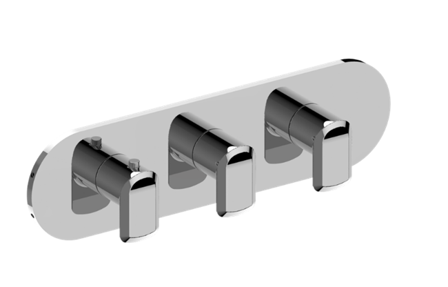 Graff - Sento Round M-Series Valve Trim with Three Handles (Horizontal Orientation)