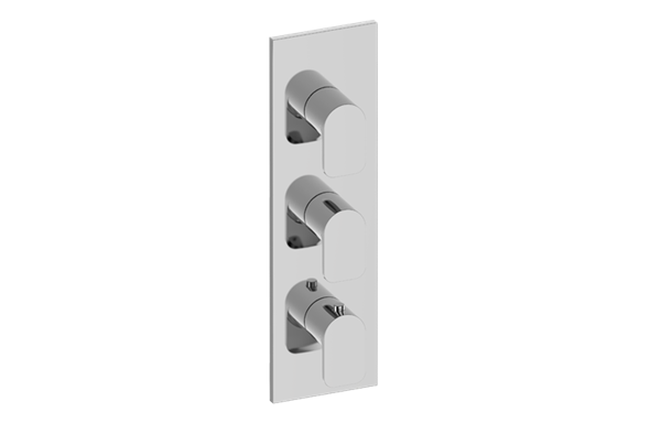 Graff - Sento Square M-Series Valve Trim with Three Handles