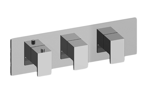 Graff - Solar Square M-Series Valve Trim with Three Handles (Horizontal Orientation)