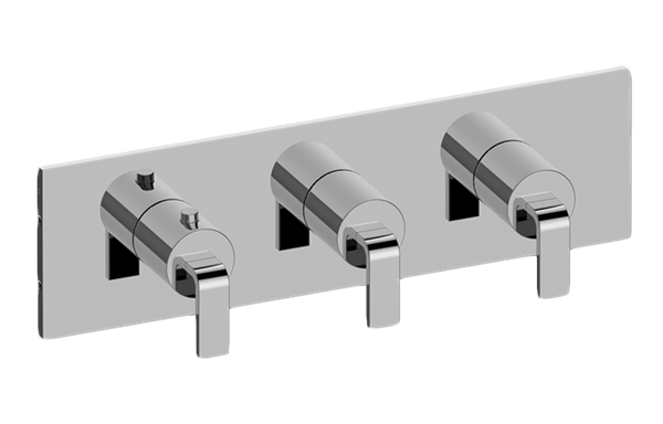 Graff - Immersion Square M-Series Valve Trim with Three Handles (Horizontal Orientation)