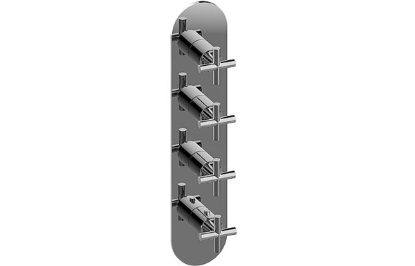 Graff - M.E./Terra Round M-Series Valve Trim with Four Handles