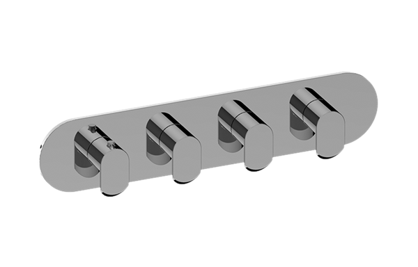 Graff - Phase Round M-Series Valve Trim with Four Handles (Horizontal Orientation)